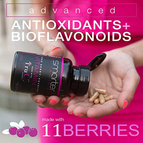SmarterVitamins - Vitamina C Natural de Alimentos Integrais Inteligentes para Suporte Imunológico, Antioxidantes Premium, Bioflavonoides – Marca: Smarter