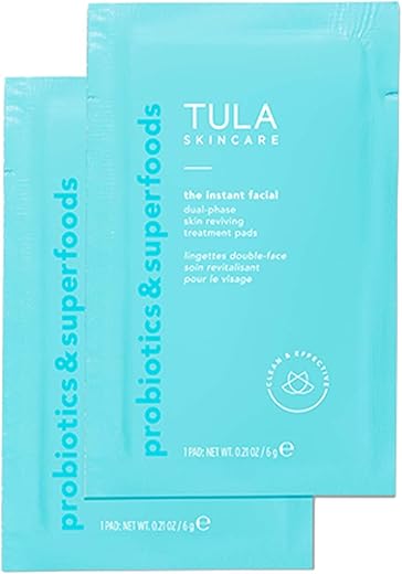 Skin Care Pads de Tratamento Facial Instantâneo Dual-Phase – Ácido Lático para Esfoliar e Iluminar a Pele, Facial Instantâneo, 6 Pads - TULA