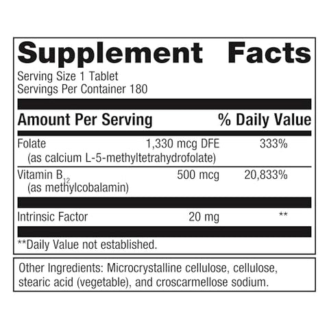 Intrinsi Vitamina B12-Folato – Sistema Nervoso | 60 cápsulas | 500 mcg B12 | 800 mcg Folato | Metagenics - Metagenics