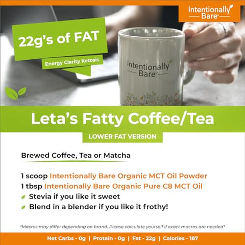 Óleo em Pó MCT Orgânico Intentionally Bare – Zero Carboidratos Líquidos – 100g