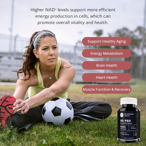 Neurogan - Nicotinamide Riboside NR Pro Cápsulas | 900mg Cada, 90 unid. NAD | Aumente sua energia e vitalidade