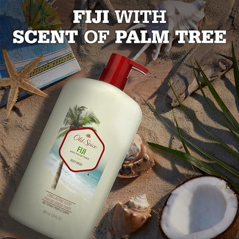 Fresher Body Wash for Men, Fiji com Fragrância de Palmeira, 900 ml (Pacote com 4 unidades) - Old Spice