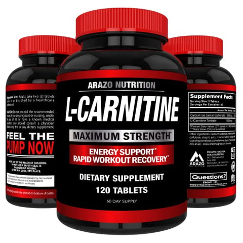 Arazo Nutrition - L-Carnitina 1000mg com Cálcio para Metabolismo Acelerado e Ganho Muscular –