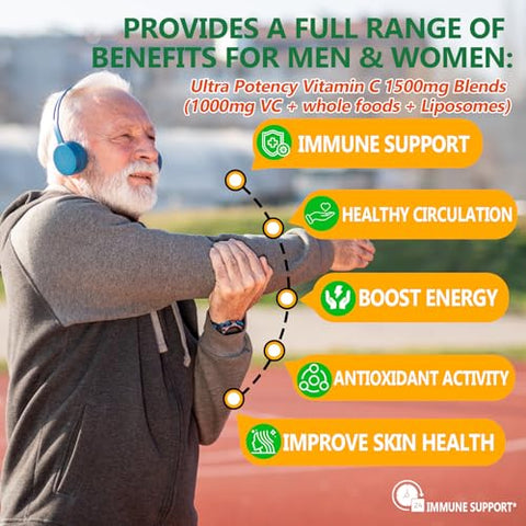 NEVISS - Vitamina C Lipossomal 1000mg Gomas para Adultos – Mastigável de Vitamina C 1500mg com Ferro 8mg, Zinco