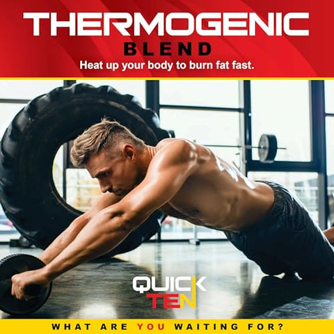 Nutriment - Quick Ten – Melhores Pílulas para Perda de Peso – Estimulante Natural do Metabolismo, Inibidor de Apetite, Queimador de Gordura – Pílulas Premium para Dieta para Mulheres e Homens – Mistura de Energia e Foco – 60 cápsulas