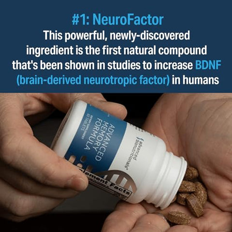 Fórmula Avançada de Memória, Suplemento Potencializador Cerebral para Memória e Foco, Acetilcolina, Alpha-GPC, NeuroFactor, Fabricado nos EUA, 60 Comprimidos - Advanced Bionutritionals