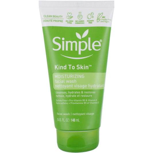 Moisturizing Face Wash para Pele Sensível, 150ml (4 unidades) – Kit - Simple