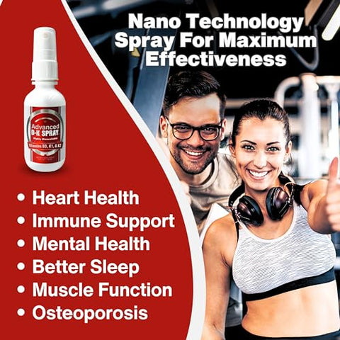 CCL SUPPLEMENTS - CCL Vitamina D com K2 Spray – Suplemento Líquido Avançado de Vitamina D3 em Spray com K1, Vitamina E – Absorção Instantânea na Corrente Sanguínea – Vegano, Sem Glúten (120 Porções – 4 oz / 120 ml)