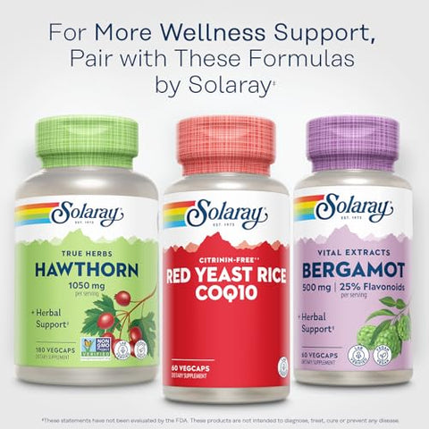 Red Yeast Rice Plus CoQ-10 – Potente Suporte Cardiovascular 60 Cápsulas - SOLARAY