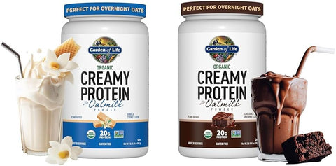 Bundle Proteína Vegana Orgânica em Pó com Sabores de Biscoito de Baunilha e Brownie de Chocolate, 20g Proteína Vegetal, 860g e 907g - Garden of Life