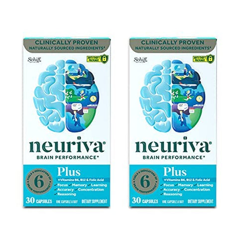 Suplemento de Suporte Cerebral Nootrópico Plus Cápsulas (Frasco com 30 unidades) Fosfatidilserina, B6, B12, Ácido Fólico – Suporta Foco, Memória, Aprendizado, Precisão, Concentração - NEURIVA