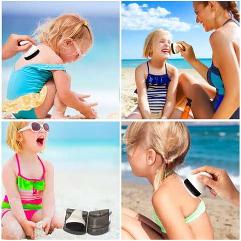 BEAUTYFACTOR - Aplicador de Protetor Solar Infantil com Estojo Protetor, Pincel para Protetor Solar para Crianças, Bebês e Adultos, Essenciais para Praia, Protetor Solar, Creme Solar e Loções (Branco)