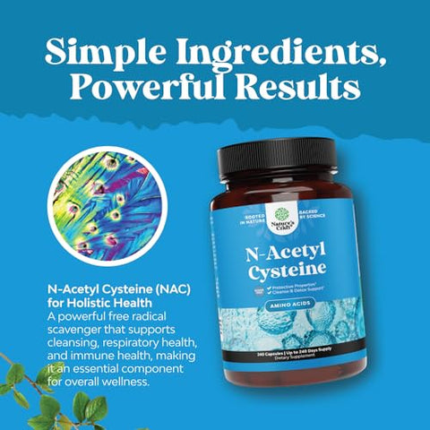 Natures Craft - N-Acetyl Cysteine 600mg – Cápsulas Veganas de Alta Absorção e Sem Odor – Precursor de Glutationa para Limpeza e Desintoxicação do Fígado – Marca NAC
