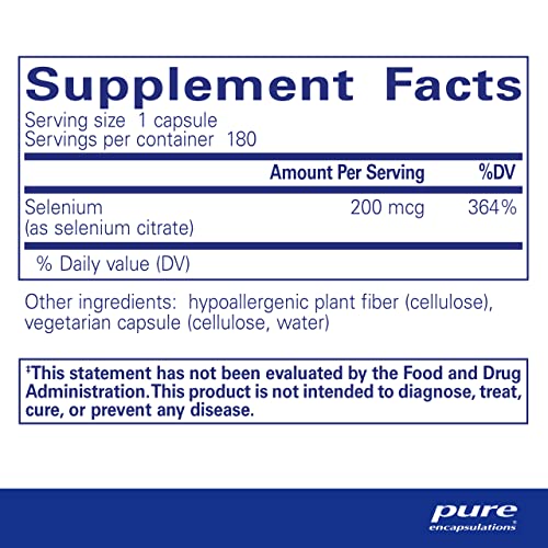 Selênio (Citrate) – Suporte ao Sistema Imunológico - Pure Encapsulations