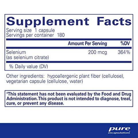 Selênio (Citrate) – Suporte ao Sistema Imunológico - Pure Encapsulations