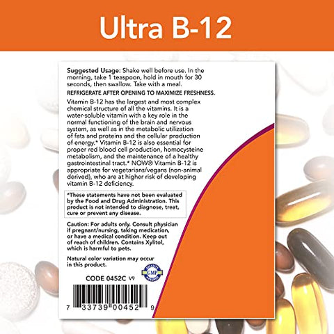 NOW Foods - Now Foods Ultra B-12 – 120 ml (2 pack) – Energia e Saúde com Vitamina B-12