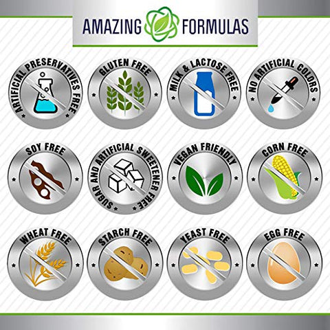 Amazing Nutrition - Amazing Formulas Quercetin 500mg 120 Cápsulas Vegetais – Não-OGM – Sem Glúten – Suporte à Saúde Geral