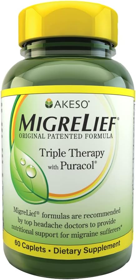 Original Triple Therapy with Puracol – Suporte Nutricional para Enxaquecas – 60 Cápsulas/1 Mês de Fornecimento - MigreLief