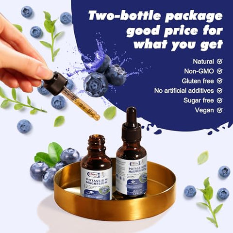 Alliwise - Suplemento Líquido de Potássio e Magnésio – Complexo Calmante de Magnésio de Alta Absorção 500mg