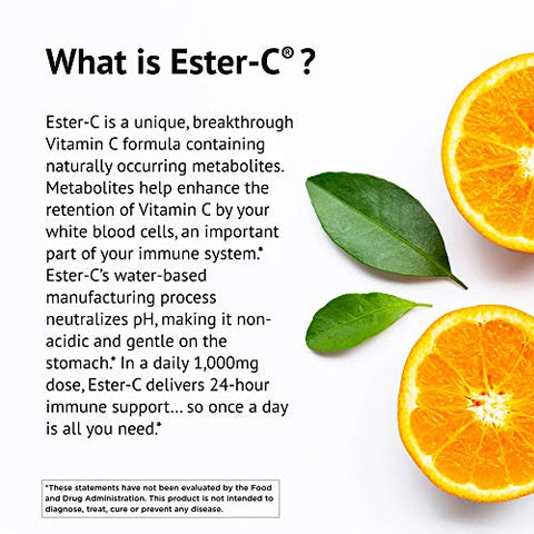EsterC com Bioflavonoides Cápsulas Vegetarianas Suporte Imunológico 24 Horas Suave no Estômago Vitamina C Não Ácida Sem OGM Sem Glúten Vegano 500 mg 120 Porções, Citrus - American Health