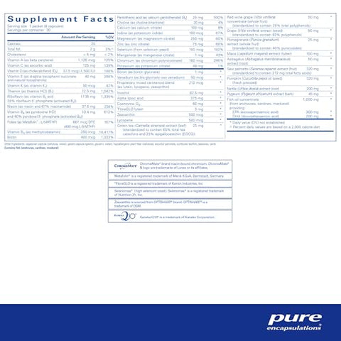 Men’s Pure Pack | Complexo Multivitamínico/Mineral com Magnésio Adicionado, Vitamina D3, CoQ10 e Ácidos Graxos Ômega-3* | 30 Pacotes - Pure Encapsulations