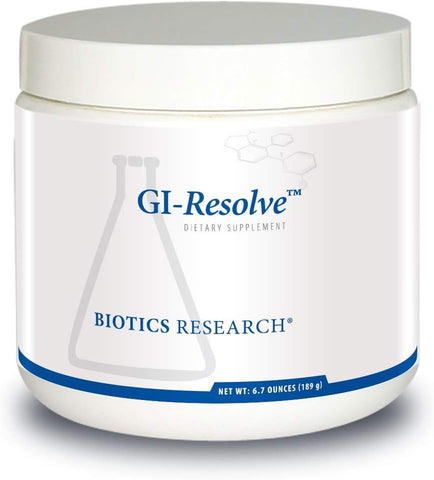 GI Resolve – Suporte Gastrointestinal Ótimo, Pó Saboroso, Livre de Sabores, Cores, Gomas ou Alergênicos Comuns. Suporte e Cura da Mucosa Intestinal - Biotics Research