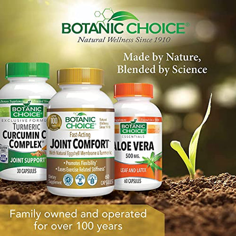 Conforto Rápido para Articulações com Membrana Natural de Casca de Ovo, Curcumina de Cúrcuma, Bioperina - Botanic Choice