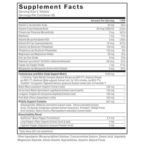 Force Factor - FORCE FACTOR Test X180 Alpha v2 – T-Support para Homens, Suplemento para Aumentar Força, Estimular Óxido Nítrico e Melhorar Desempenho Diário, 120 Comprimidos