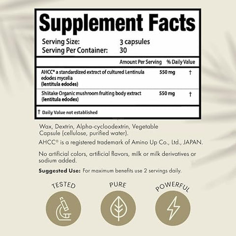 HPD Rx - Premium AHCC: Potente Imunoestimulante Natural – 60 cápsulas de 500mg