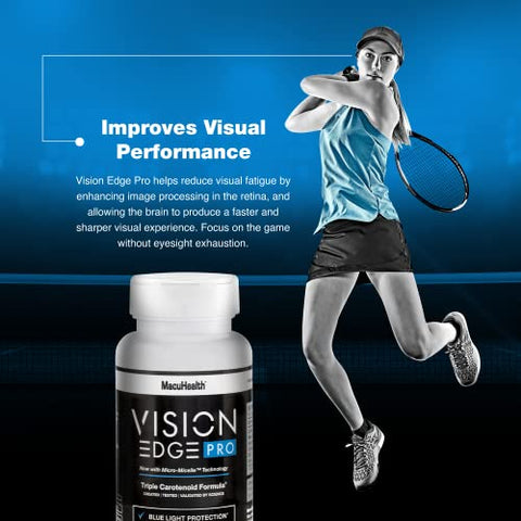 VISION EDGE PRO - Suplemento para os Olhos de Atletas; Fórmula com Luteína, Zeaxantina e Meso-Zeaxantina, Ômega 3 para os Olhos – (90 Softgels, 3 Meses de Fornecimento)
