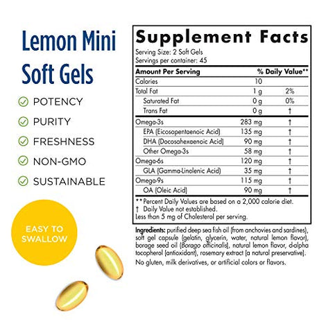 Complete Omega Jr. – Ômega-3s Total de 283 mg em 90 Mini Cápsulas – Limão - Nordic Naturals