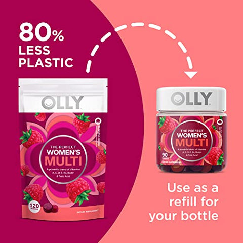 OLLY - Olly Mulheres Multi Gummy Starter Pack Bundle – Vitaminas A, D, C, E, Biotina, Ácido Fólico, Sabor de Frutas Vermelhas – 210 Unidades