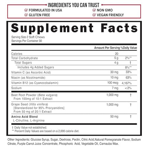 VIVAREV - Suplemento de Óxido Nítrico de Beterraba – 1000mg de Pó de Beterraba com L Arginina, L Citrulina, Extrato de Semente de Uva, Niacina, Vitamina C – Marca de Produto