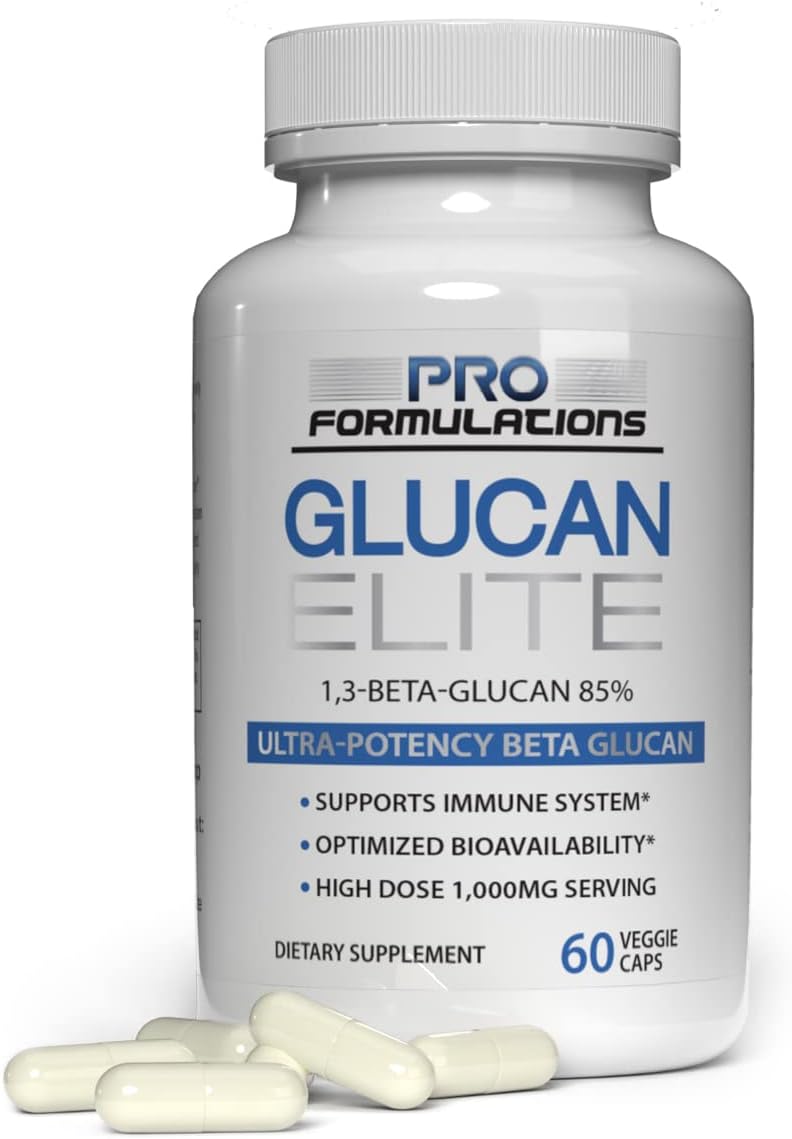 Pro Formulations MD - Glucan Elite – Beta 1-3D Glucan – 60 vcaps – Ultra-Potência Beta Glucan – Maior Biodisponibilidade com BGF-Imune – Suporte ao Sistema Imunológico