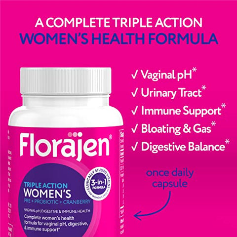Probiótico Vaginal Feminino, Prebiótico – 30 Cápsulas - Florajen