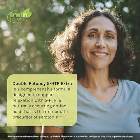 Double Potency 5-HTP Extra – 60 Soft-Gels Líquidos com Estojo de Comprimidos – Suporte de 5-HTP para Relaxamento, Sono Tranquilo e Alívio do Estresse - Irwin Naturals