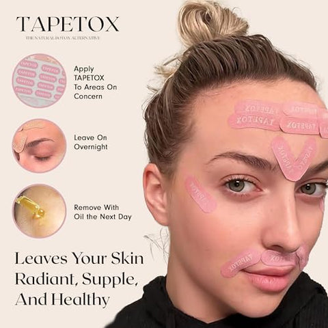 Skin Supervision - Fita Facial para Rugas Tapetox Pré-Cortada para Rosto – Remoção de Rugas, Patches Anti Rugas, Adesivo para Suavizar Rugas – Tratamento de Rugas