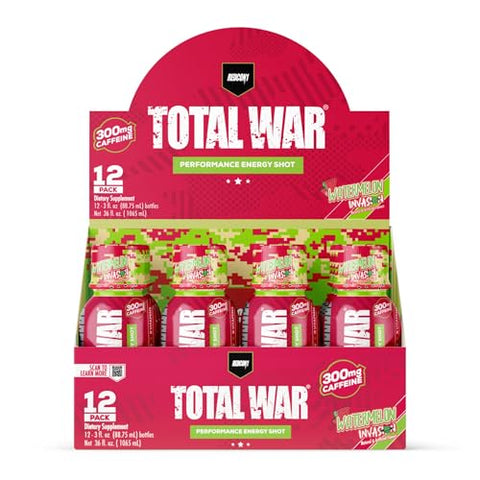 Total War Energy Shots – 300mg Cafeína e Vitaminas B – Energia Pré-Treino - REDCON1