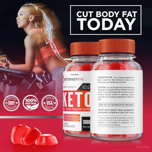 NutraRize - (3 Pacotes) Gomas KetoFast4ME ACV – KetoFast 4 ME Gomas Keto ACV, Gomas Keto Fast4ME para Perda de Peso Avançada, Suplemento de Força Máxima, Gomas Keto Fast 4 ME Gomitas Gummy