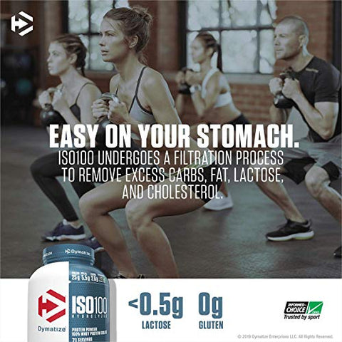 ISO100 Proteína Hidrolisada em Pó, Branco, Baunilha Gourmet, 725g - Dymatize
