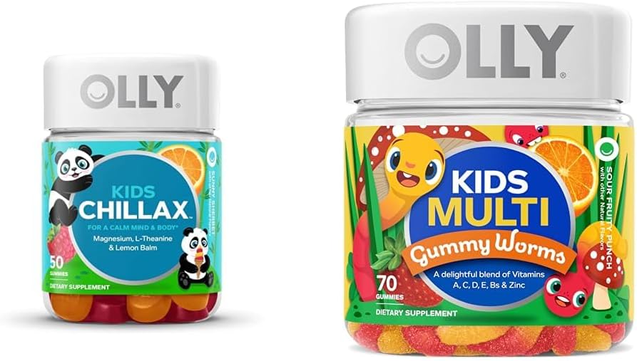 Kids Chillax – Gomas de Magnésio com L-Teanina, Melissa e Sabor de Sorvete – 50 Unidades - OLLY