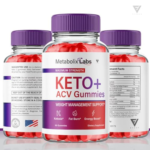 Fyvus - (3 Pacotes) Metabolix Labs Keto ACV Gummies – Suplemento Avançado para Perda de Peso, Metabolic Keto Plus ACV Vinagre de Maçã 1000MG Folate (180…)
