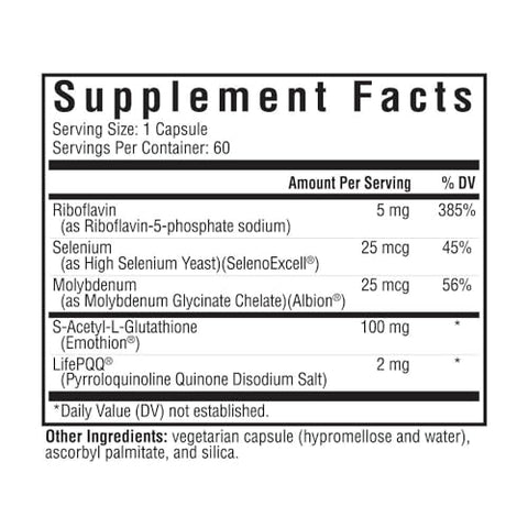 Glutationa Plus Ótimo, 100 mg S-acetil-L Glutationa com Cofatores, Suporte Imunológico e de Desintoxicação, Saúde do Fígado, Suporte Antioxidante e contra Radicais Livres, 100 g - Seeking Health