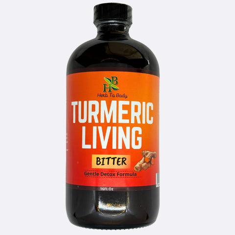 Herb To Body - Bitters Líquido de Cúrcuma 473ml – com Raiz de Cúrcuma e Mistura Herbal Natural
