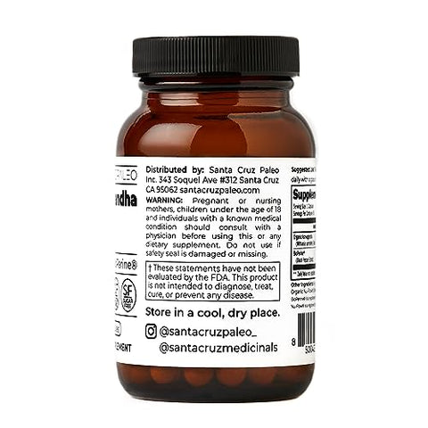 Ashwagandha Caps 600mg por Cápsula – 60 Cápsulas | Comprar Online - Santa Cruz Paleo
