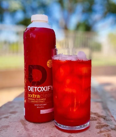 Xxtra Clean Herbal – Sabor de Frutas Tropicais – 20 oz (590 ml) – Bebida Detox Herbal Extra Forte – Enriquecida com Extrato de Ginseng - Detoxify