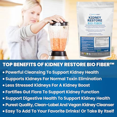 Kidney Restore - Bio Fiber: Desintoxicação Renal, Limpeza dos Rins – 100% Natural | 60 cápsulas