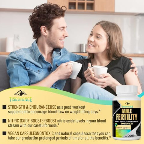 Neusupp - Suplementos de Fertilidade Masculina – Vitaminas Pré-Natais para Homens – Contagem, Motilidade e Força Ótimas de Espermatozoides – Suplementos de Fertilidade Masculina de 2000MG com Raiz de Maca, Zinco