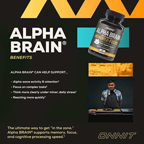 Alpha Brain – Suplemento Premium para o Cérebro, 30 Cápsulas, para Homens - ONNIT