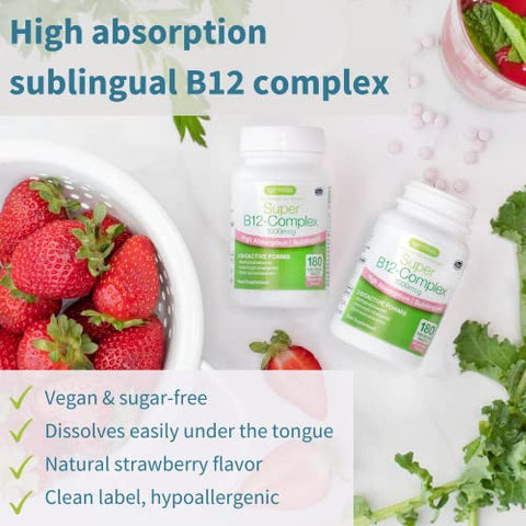 Igennus Healthcare Nutrition - Super B12-Complex 1000mcg, Sublingual – Energia e Saúde com Vitamina B12  Super B12